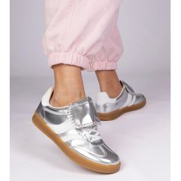 Sportiniai bateliai moterims, sidabriniai sneakersai