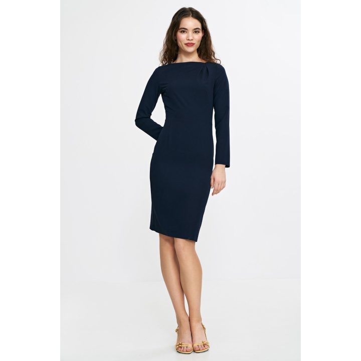 Suknelė ilgomis rankovėmis iš šifono, elegantiška