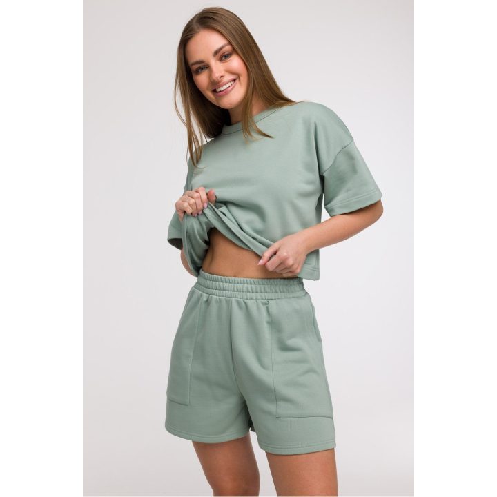 Šortai moterims, elegantiški, aukštu liemeniu