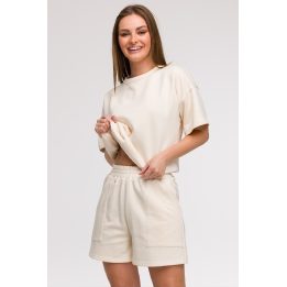Šortai moterims, elegantiški, aukštu liemeniu