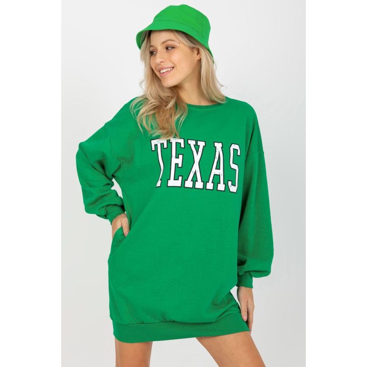 Tunika tipo žalia medvilninė suknelė laisvalaikiui TEXAS Ex Moda