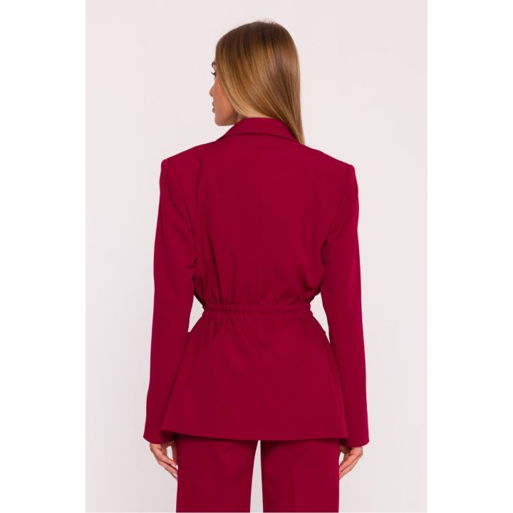 Švarkas vyšninės spalvos su raišteliu liemeniui Moe