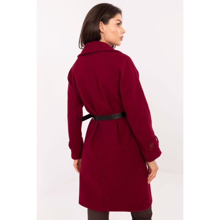 Paltas moteriškas bordo vilnonis Rue Paris