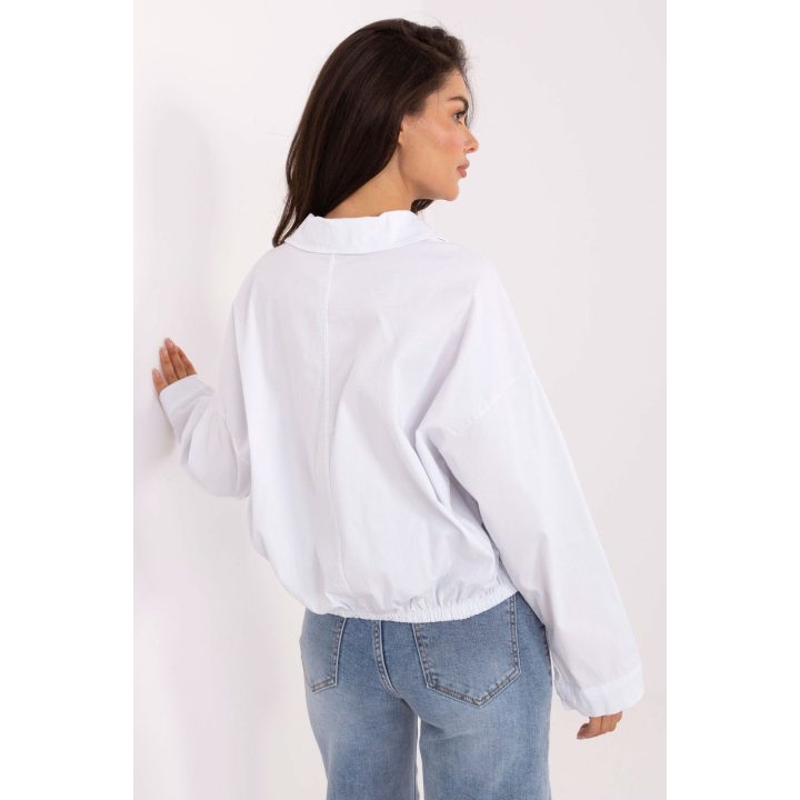 Marškiniai moteriški balti ilgomis rankovėmis Rue Paris