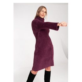 Megzta suknelė moterims bordo spalvos Figl