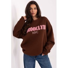 Rudas moteriškas džemperis su užrašu BROOKLYN NYC