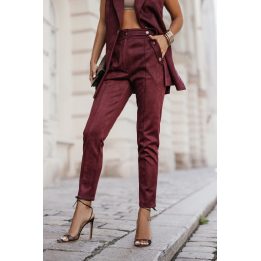 Bordo spalvos moteriškos kelnės LaBalancia