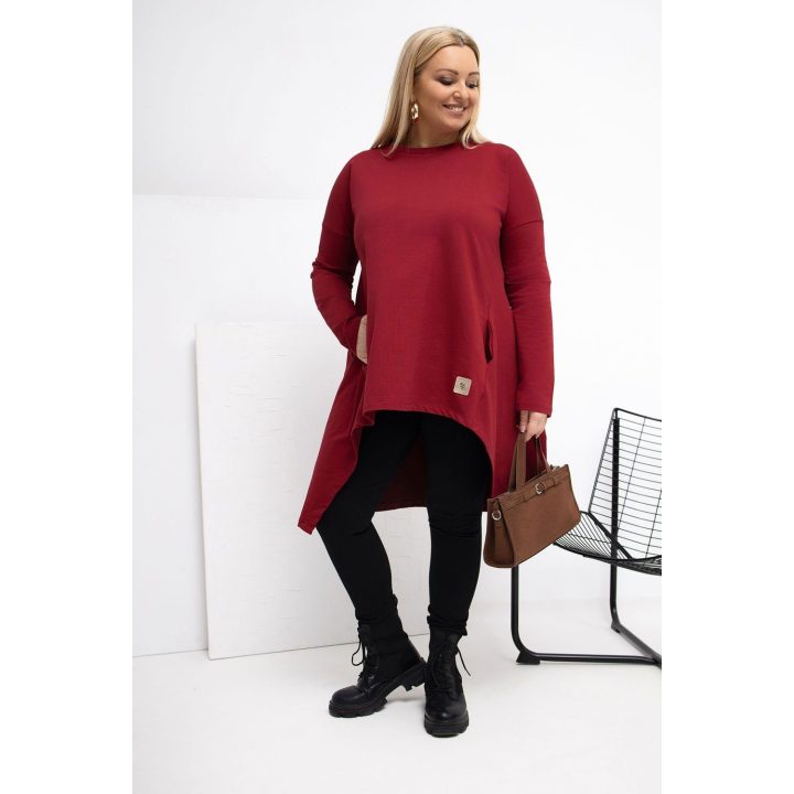 Tunika moterims plus size bordo spalvos Relevance