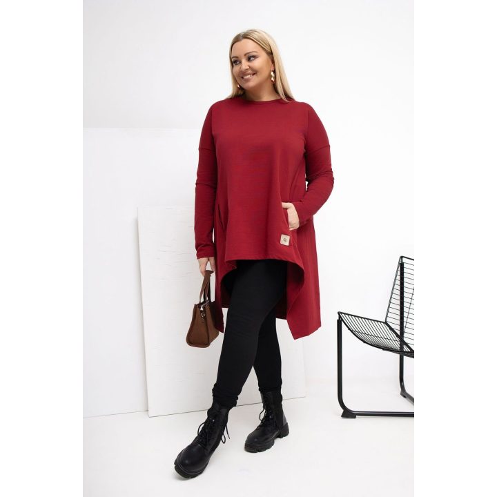 Tunika moterims plus size bordo spalvos Relevance