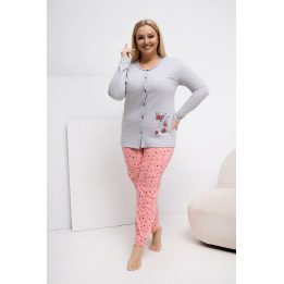 Moteriška pižama ilgomis rankovėmis Plus Size Forever Pink