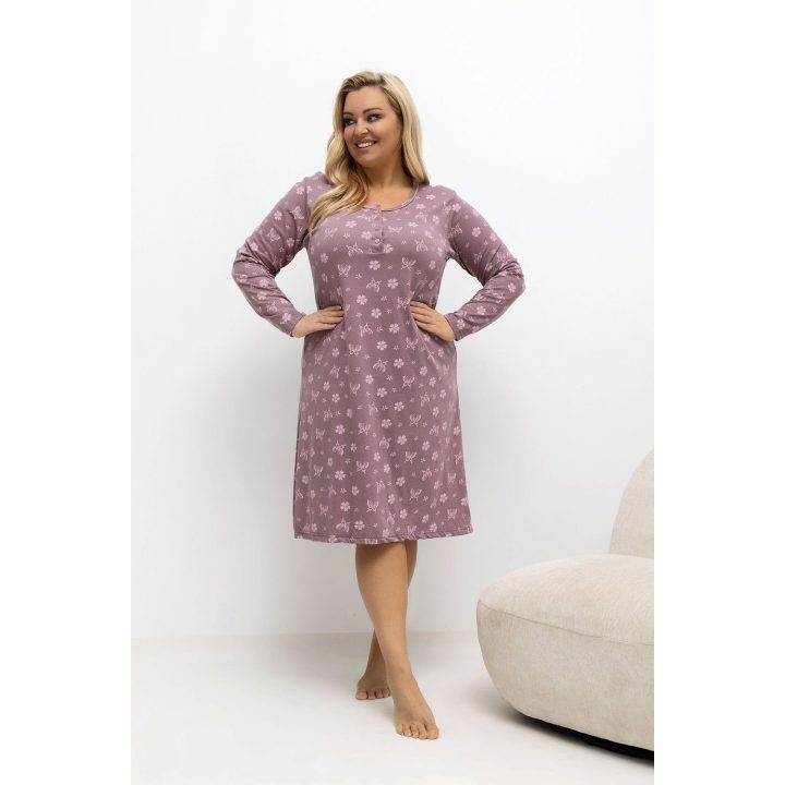 Moteriška naktinukų suknelė Plus Size Forever Pink