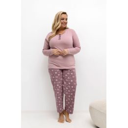 Moteriška pižama ilgomis rankovėmis Plus Size Forever Pink