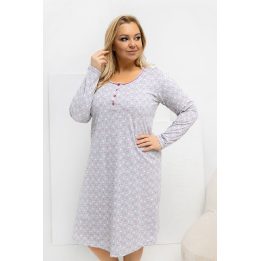 Moteriška naktinukė ilgomis rankovėmis Plus Size Forever Pink
