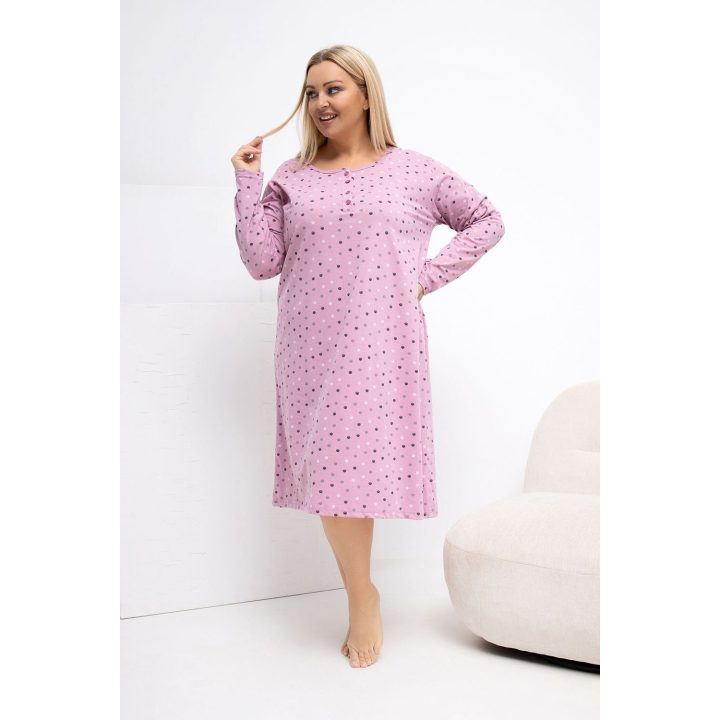 Moteriška naktinukų suknelė Plus Size Forever Pink