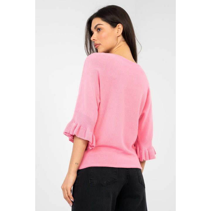 Megztinis moteriškas, 3/4 rankovė iš viskozės Italy Moda