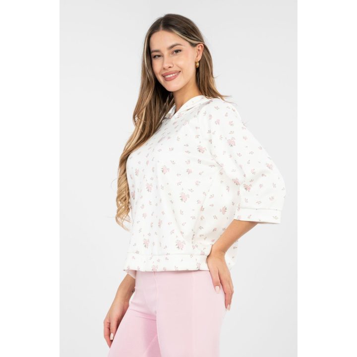 Moteriškas džemperis 3/4 rankovė gėlėtas Italy Moda
