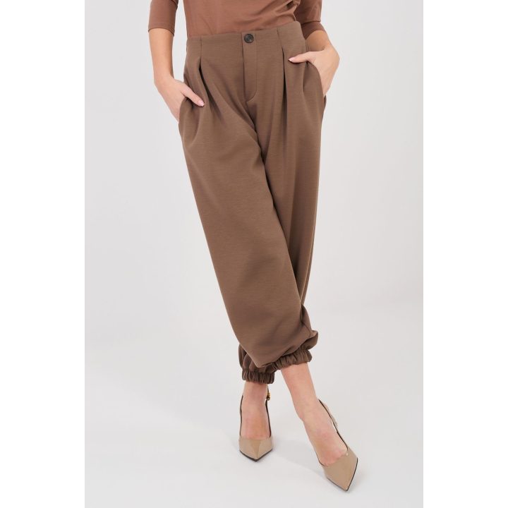 Moteriškos jogger stiliaus kelnės iš viskozės Italy Moda