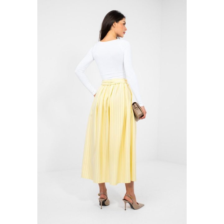 Moteriškas sijonas aukštu liemeniu dryžuotas Italy Moda
