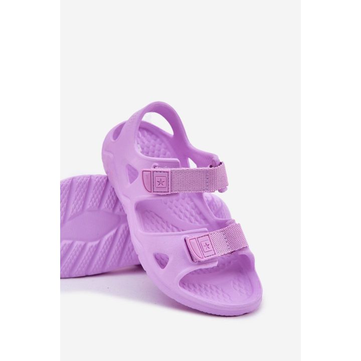 Violetinės spalvos patogios putų basutės vaikams