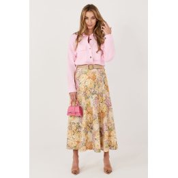 Gėlėtas moteriškas midi sijonas Italy Moda