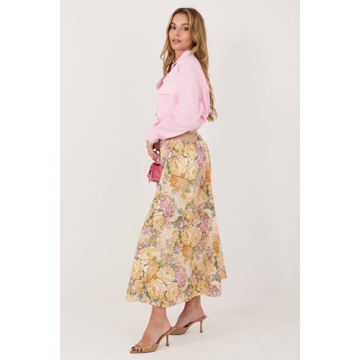 Gėlėtas moteriškas midi sijonas Italy Moda