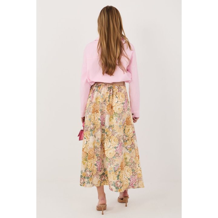 Gėlėtas moteriškas midi sijonas Italy Moda