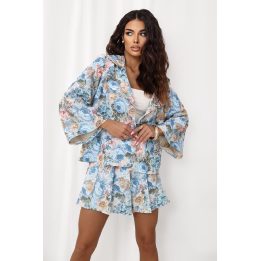 Moteriškas švarkelis su gėlių raštu Italy Moda