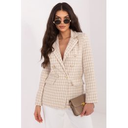 Tamsiai mėlyna moteriška švarkelė su žąsies raštu Italy Moda