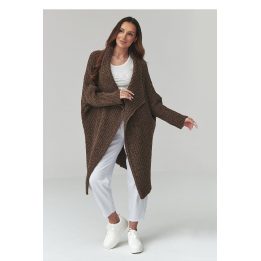 Moteriškas ilgas kardiganas Makadamia (oversize, vienas dydis)