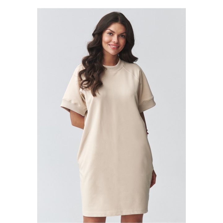 Džemperinė oversize suknelė Makadamia, 95% medvilnė