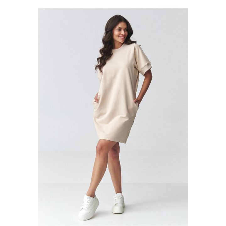 Džemperinė oversize suknelė Makadamia, 95% medvilnė