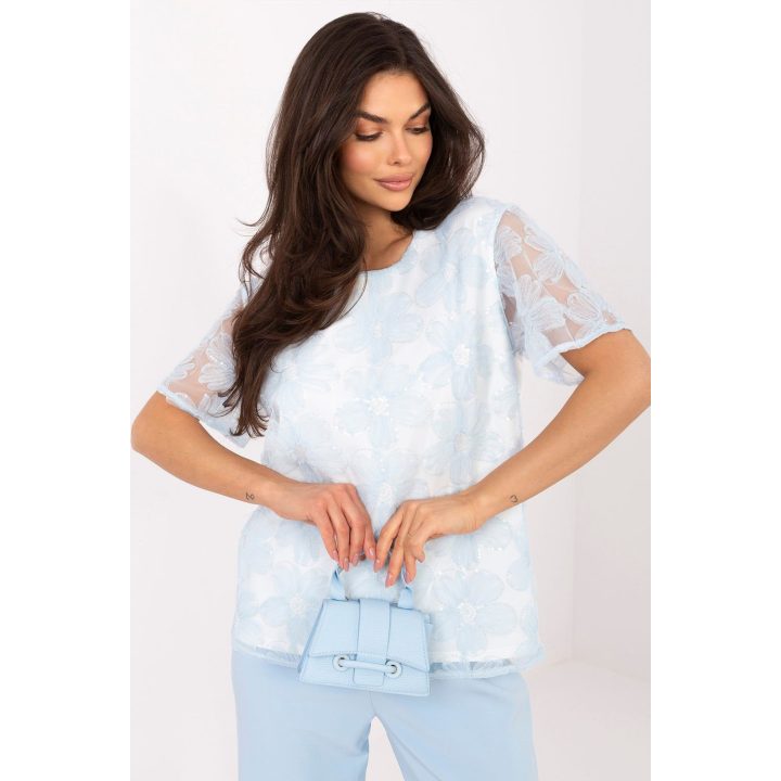Moteriška palaidinė su nėriniais ir blizgiomis detalėmis Lakerta