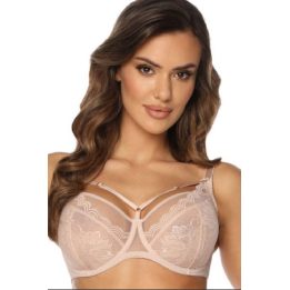 Minkšta nėriniuota liemenėlė Kinga Alice SC-931, smėlio spalvos
