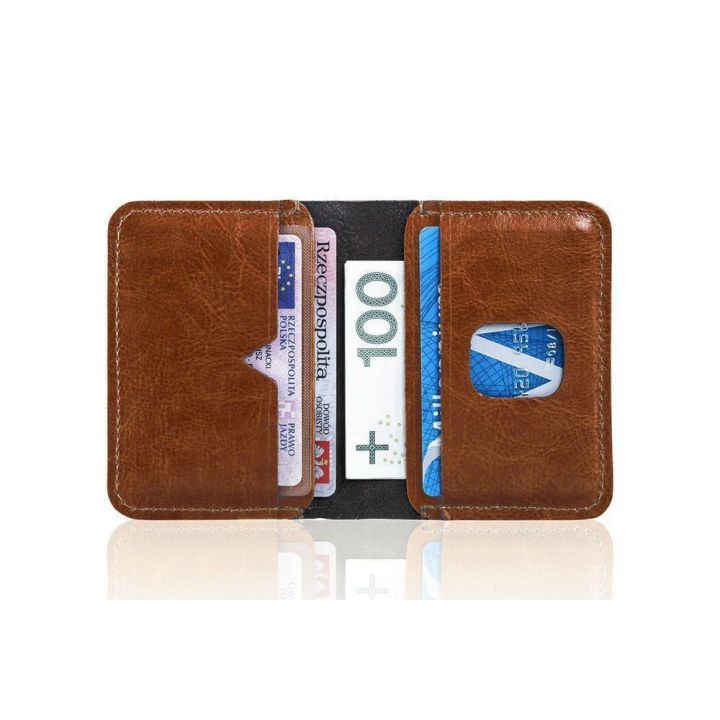 Plonos odinės vyriškos piniginės SOLIER SW11 SLIM BROWN