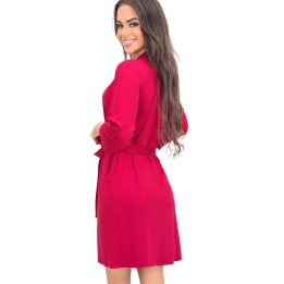 Bordo spalvos trumpas chalatas Sonia