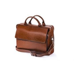 Vintage Brown odinė nešiojamojo kompiuterio rankinė ant pečių Solier Rothen SOLIER GOLD