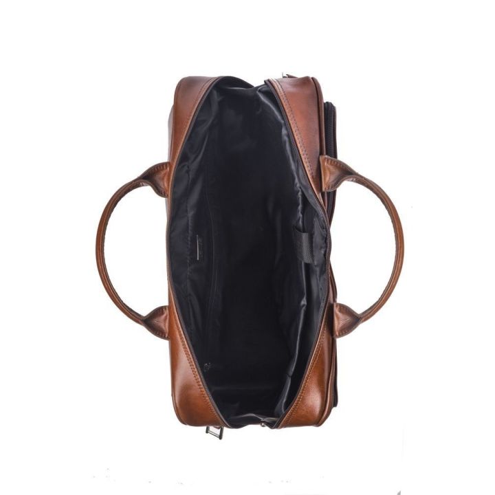 Vintage Brown odinė nešiojamojo kompiuterio rankinė ant pečių Solier Rothen