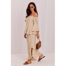Smėlio spalvos moteriškas kostiumėlis Rue Paris