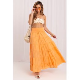 Oranžinis boho stiliaus ilgas sijonas Italy Moda