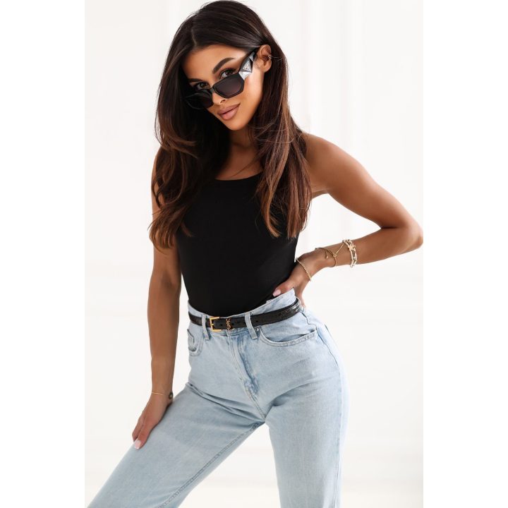 Juoda rumbuoto audinio moteriška palaidinė Rue Paris