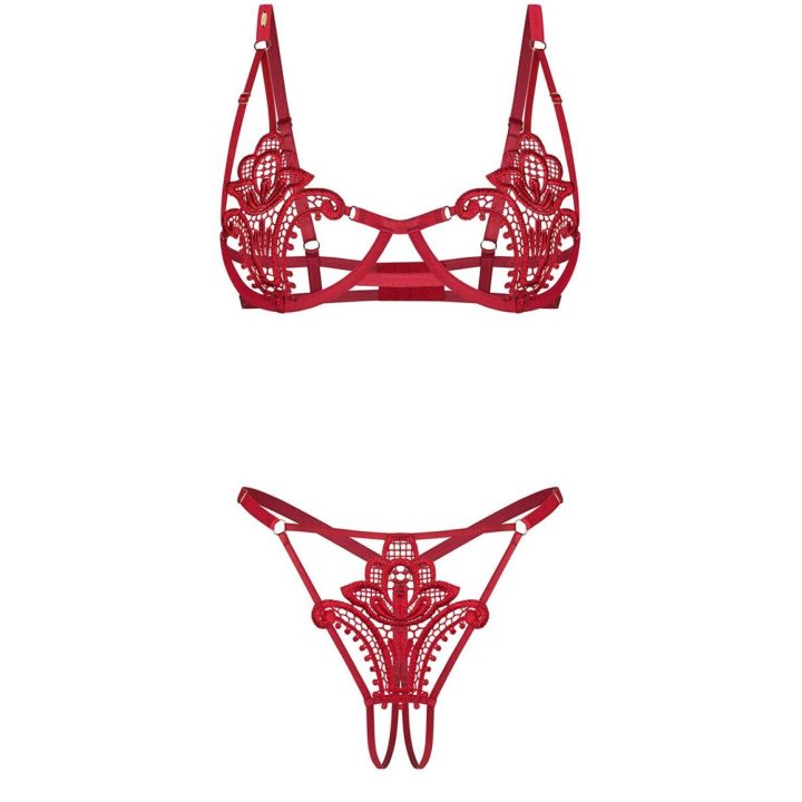 Erotinis apatinio trikotažo komplektas Luise Sublim Red Obsessive