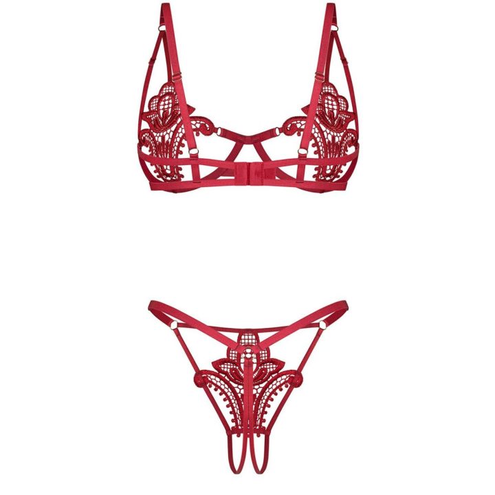 Erotinis apatinio trikotažo komplektas Luise Sublim Red Obsessive