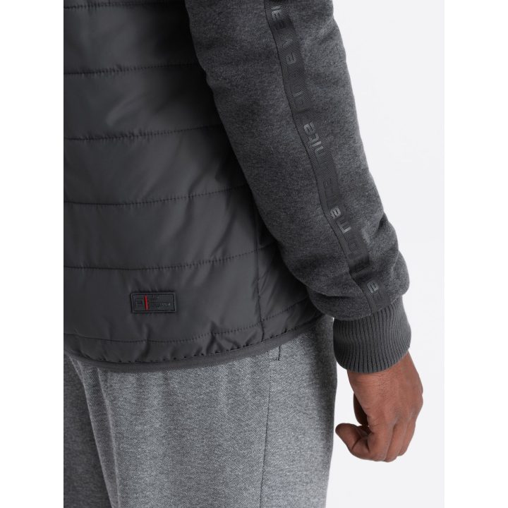Vyriška tamsiai pilka striukė su gobtuvu