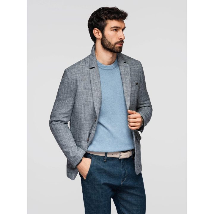 Vyriškas pilkas lininis švarkas regular fit