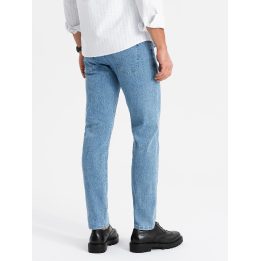 Vyriški šviesiai mėlyni slim fit džinsai su elastanu