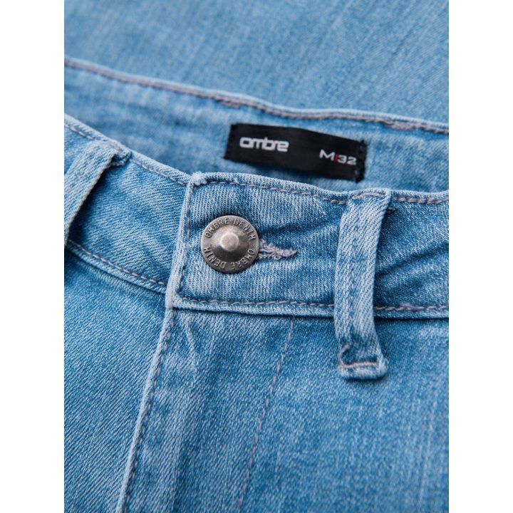 Vyriški šviesiai mėlyni slim fit džinsai su elastanu