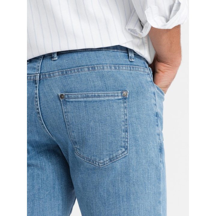 Vyriški šviesiai mėlyni slim fit džinsai su elastanu