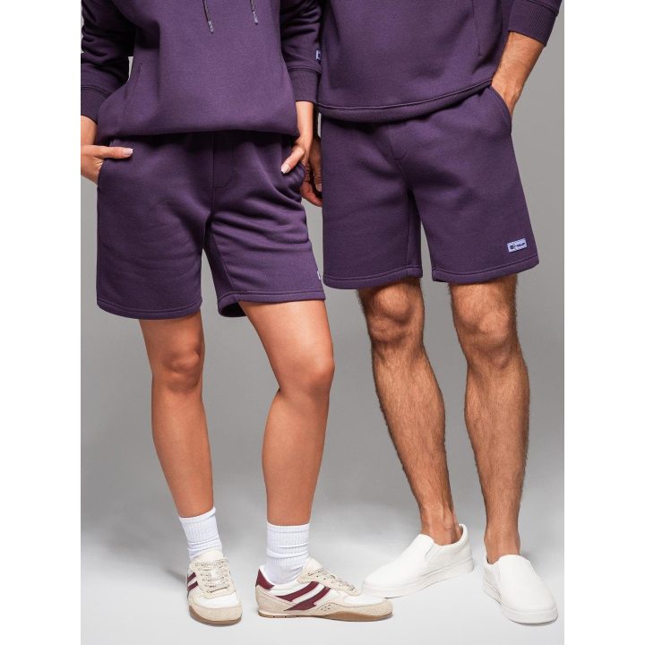 Vyriški violetiniai šortai su raišteliu juosmenyje