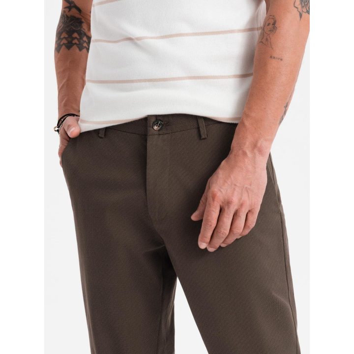 Vyriškos rudos chino kelnės, regular fit