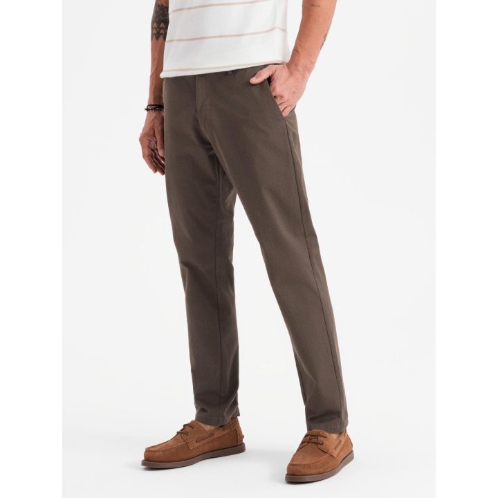 Vyriškos rudos chino kelnės, regular fit